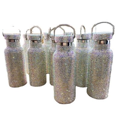 China Custom Hot Cold 6-12hours CY Drinks Vacuum Flask Custom Rhinestone Insulated Thermos Keeping For Sports Water Bottles Set Crystal Diamond Stainless Steel Water Bottle for sale