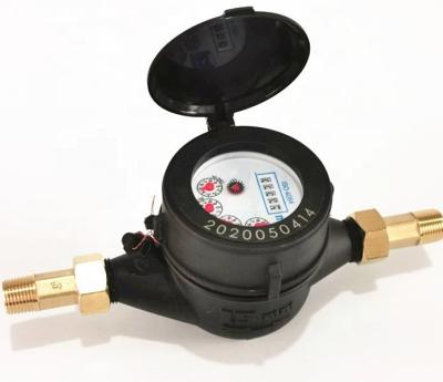 China Multi-jet /Dry type 15mm NPT Multi-jet Dry Color Plastic (Nylon) Black Water Meter for sale