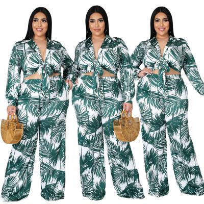 China Viable Wholesale Women Clothing Plus Size Split Maxi Women Amazon Plus Size T Shirts With Gaiters Fashion 2 Piece Set Women for sale