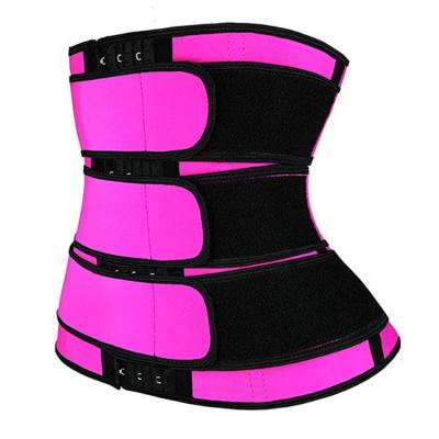 China Custom Logo 3 Waist Trainer Womens Three Row Hooks Compression Corset Belt Waist Trainer Breathable Custom Waist Belt Best Quality for sale