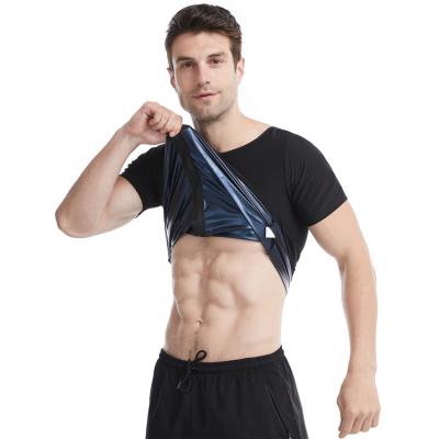 China Breathable Slim Zipper Men Body Shaper Sauna Sweatshirts Sweat Vest Top For Men Sweat Shaper Zipper Top Vest For Men Sauna Suit for sale