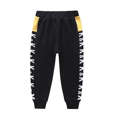 China Boys pants&trousers cotton casual sweatpants for kids toddler boys contrast panel letter graphic sweatpants for sale