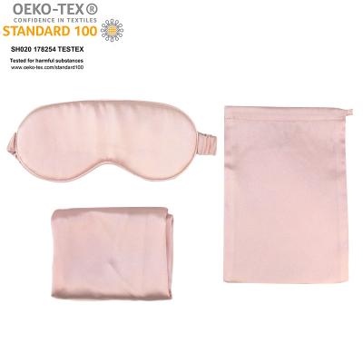 China Sustainable OEKO Mulberry Silk Pillow Case And Luxury Eye Mask Set With Custom Packaging for sale