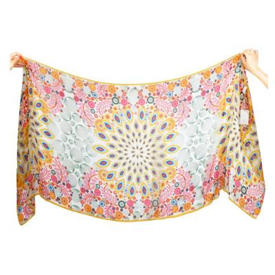 China Soft Elegant Luxury Wholesale Custom Printed 100% Silk Scarf Ladies Chiffon Scarves for sale