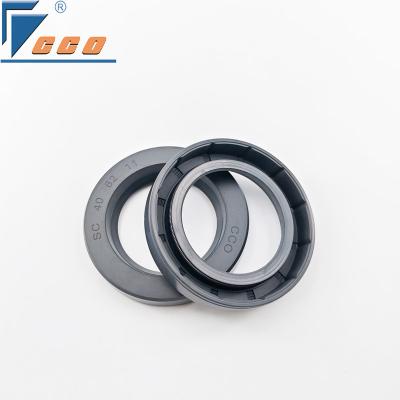 China NBR SC Type Oil Seal Air Compressor Oil Seal Automobile Single Lip O Sealer Black And Gray for sale