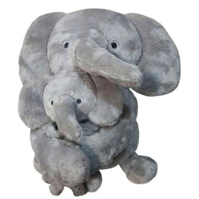 China 1 in 2 Customized Huggable Friend Elephant Polyester Made Baby Bottle Holder Doudou Elephant in Gray All Age for sale