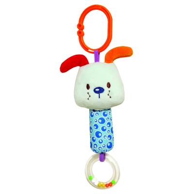 China Safety Plush Animal Rattle Toy Polyester Softboa Made Colorful Baby Cute Soft Squeaky Toy With Clear Ring All Age for sale