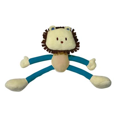 China Soft Cotton Animal Soft Organic Fast Delivery Toy Doudou Colorful Baby Pulling Long Hands and Legs Ratchet Toy All Age for sale