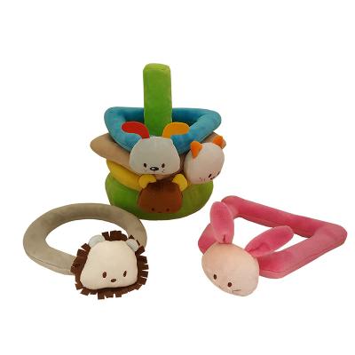 China Safety Learning Shape Polyester Made Colorful Baby Fun Forming Soft Ring Toss Stacking Ring All Age for sale