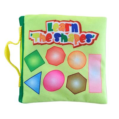 China Safety Learning Shape Polyester Made Baby Fun Training Soft Book In Green All Age for sale