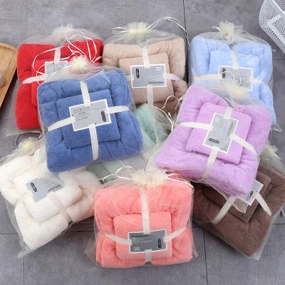 China Hot Selling Microfiber Water Absorption Good Water Absorption Fleece Towel Face Towel Gift Wrap Body Bath Towel Coral Absorbent Towel for sale