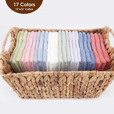 China Wholesale 17 Colors Luxury High Quality 100% Cotton Multi Face Towels Wash Tissues Sets 13