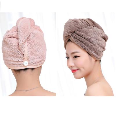 China Child Safe Hair Drying Turban Towel Microfiber Twist Hair Wrap Hoods for sale