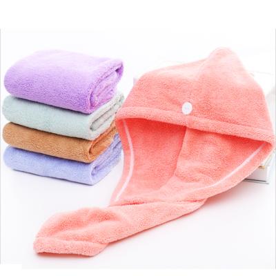 China Disposable Water Absorbent Dryer Coral Fleece Salon Hair Turban Quick Dry Towel for sale