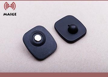 China Clothing mini square anti-theft alarm system magnetic 8.2mhz rf hard security tag for sale