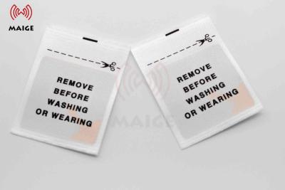 China Clothes RF 8.2MHz Alarming Woven Fabric Labels For Garment Anti - Theft for sale