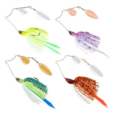 China Durable Metal Trolling Bait With Rubber Skirt Kit Bass Fishing Spinner Skirt Lure Lead Hook Sequins for sale