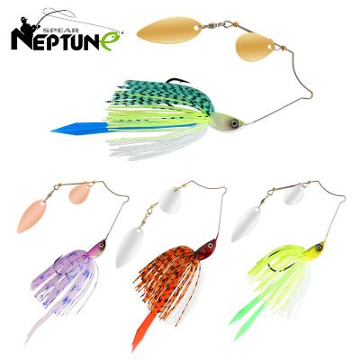 China Durable 5g 7g 10g 14g Artificial Buzz Bait Hard Rubber Skirt Spinner Fishing Metal Spinning Lure for sale