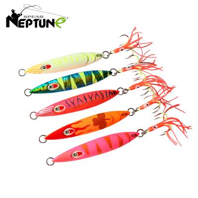 China NEPTUNE METAL SPEAR 80g Artificial Bionic Remote Possibility Luminous Trolling Sinking Lures Casting, Metal Fishing Lures for sale