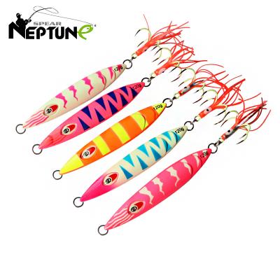 China METAL NEPTUNE SPEAR 120g slow throw fishing metal jig artificial sinking lure bright high quality for sale