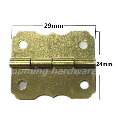 China Yiwu Wood Supplier Brass Plated Metal Box Hinge For Wood Box 180 Degree Hinge for sale