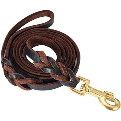 China Padded Leather Dog Leash 6 Feet Braided Best Military Grade Heavy Duty Dog Leash for sale