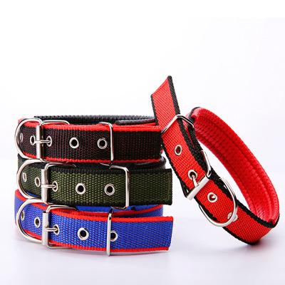 China Amazon Products Sustainable Dog Collar Pet Collar With Foam Collar Dog Pet Soft Leather Coating Nylon Products for sale