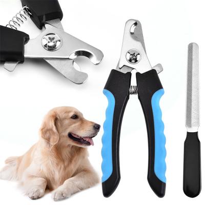 China Durable Pet Nail Trimmer With Sturdy Non Slip Handles Professional Pet Trimmer Dog Nail Clippers Nail File Set for sale