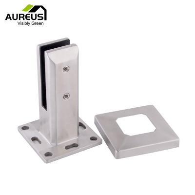 China Surface Friction Adjustment Square Mount 2205 Stainless Steel Spigot For Glass Railings for sale