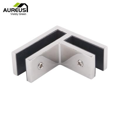 China Modern Polished Glass Stainless Steel 90 Degree Corner Connector For Glass Railings for sale