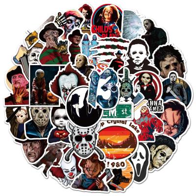 China Waterproof+Eco-friendly 50pcs Halloween Horror Movie Graffiti Stickers Luggage Skateboard Decoration Laptop Stickers Vinyl Sticker Paper for sale