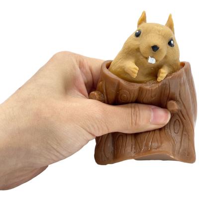 China Interesting Wholesale Material Eco-friendly Squirrel Cup Squeeze Toys Eco-Friendly Anti Stress Animal Toys Children Other Educational Toys for sale