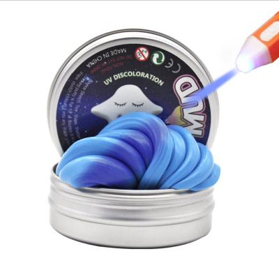 China Funny Lightweight Colorful Playdough Change Bouncing Putty Safety Mud Eco-friendly Material With UV Light For Kids for sale