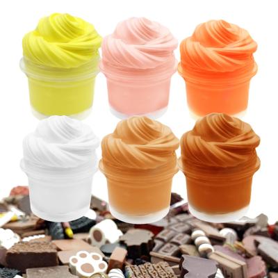 China Eco-Friendly Material Funny Kids Toys Mud Clay With Random Accessories Ice Cream Foam Mud Relaxing Fluffy Toys For Adult Children for sale