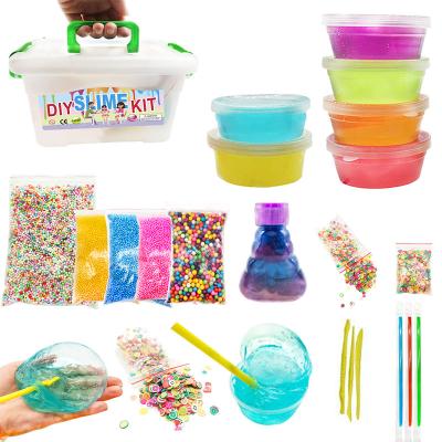 China Hot Selling Custom Slime Eco-friendly Material Toys Kit For Kids DIY Crystal Slime Kit Educational Fluffy Slime From Amazon for sale