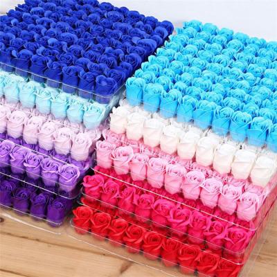 China Artificial flowers flower soap roses 81pcs gift box 81 pieces, soap rose flower gift box, bath rose petal soap flower box for sale