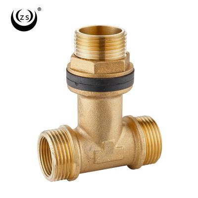 China Hot Selling Brass Swivel Connection Forged Extension Ms Screw Tee Branch Pipe And Tube Brass Pipe Fitting for sale