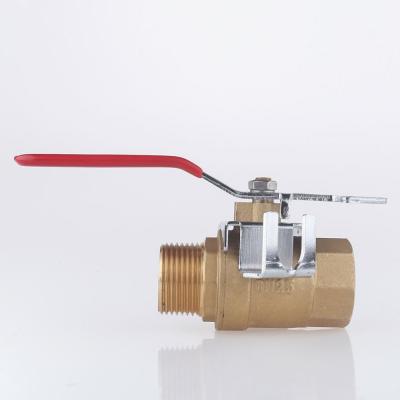 China Perfect Home Kitchen Design Low Price Threaded Locking Rotary Handles Stop 1 Inch Rooster Brass Ball Valve With Key for sale