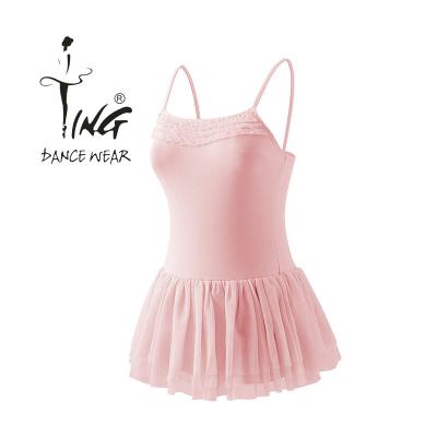 China Leotard Dance Girls Ruffle Sleeve Ballet Dance Dress Tutu Edged Leotard Training Dancewear for sale