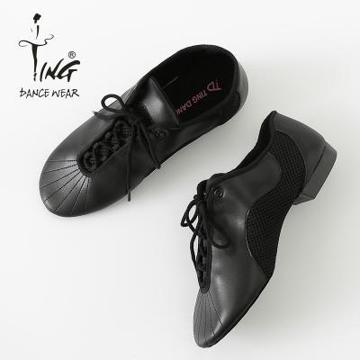 China Wholesale Rubber Sole PU Jazz Shoes Dance Shoes Lace Up for sale