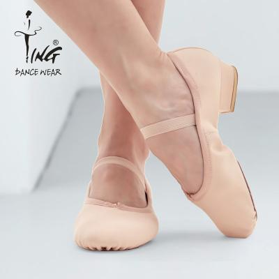 China Soft Sole Medium Heel Dance Shoes Adult Canvas Teacher Shoes Canvas Dance Shoes for sale