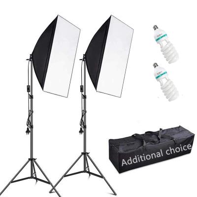 China Photographic photography Photo Studio Accessories equipment portable 50x70CM glow light softbox lighting kit set with stand for sale