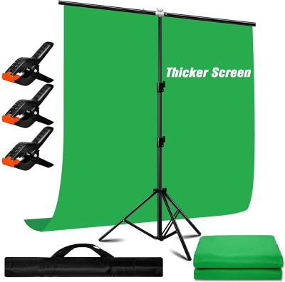 중국 Hot Sale T-shape Photography Background Stand Seamless Green Screen Backdrop Support Stand Kit With Crossbar 4 Spring Clamps 판매용