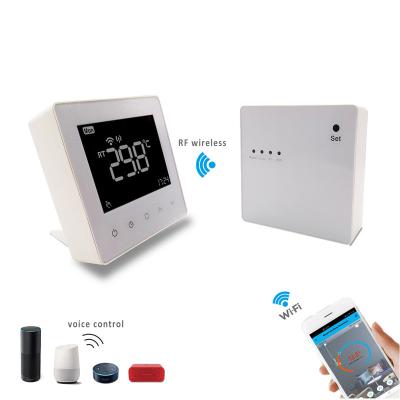 China Modern Wireless Electric Smart WIFI RF 868Hz Room Thermostat Heating System Temperature Controller for sale