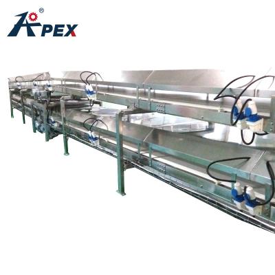 China Stainless Steel Belt Conveyor System Automatic Food Grade Cooling Conveyor for sale