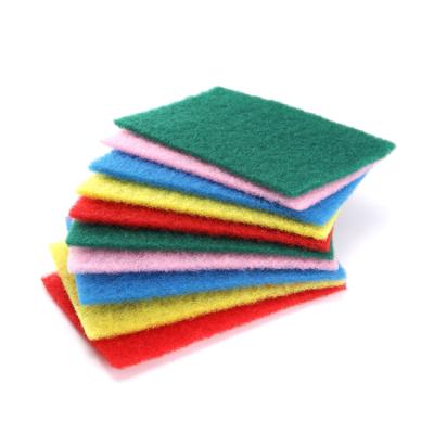 China Topeco Factory Direct Viable Green Scrub Colorful Scourer Sponge Kitchen Polyester Dish Innards Polishing Cleaning Scouring Pad for sale