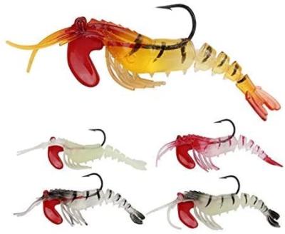 China Vivid Action 5cm Section Swimming Broken Fishing Lure Bright Soft Shrimp Worms Lure Baits for sale