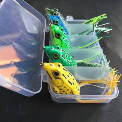 China Premium PVC BUBBLE Fishing Lure 5pcs Soft 3D Eye Frog Fishing Lure Set for sale