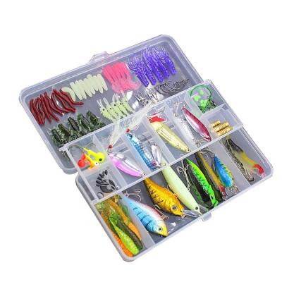 China Outdoor Fishing BUBBLE Fishing 100pcs Fishing Tackle Kit Soft And Hard Lures Spoon Lure Bait Set for sale