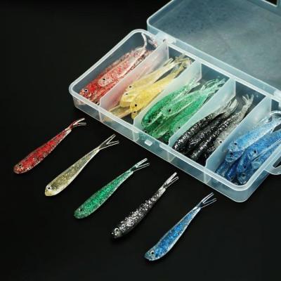 China PVC BUBBLE FISHING Hot Selling 25pcs Split Plastic Tail Lure Soft Lure Soft Fishing Set for sale